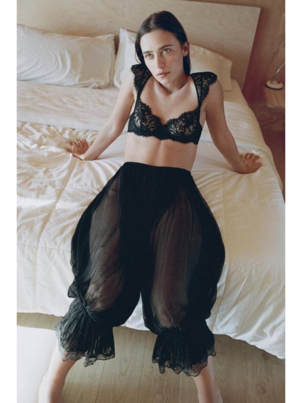 ZARA PLEATED LACE BALLOON PANTS - Picture 2 of 6